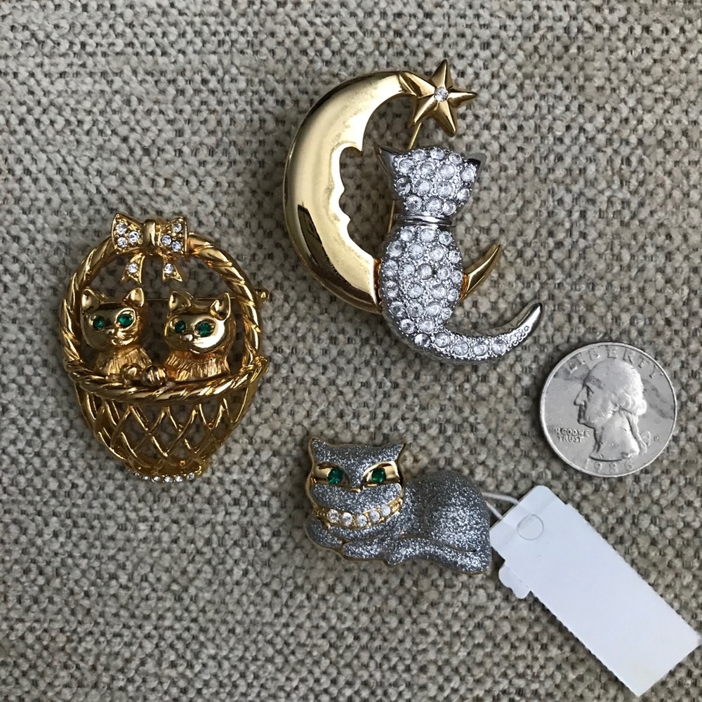 Brand new set of three cat pins